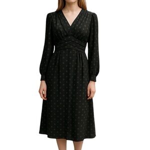 Sandra Angelozzi Long Sleeve Silk Dress Black